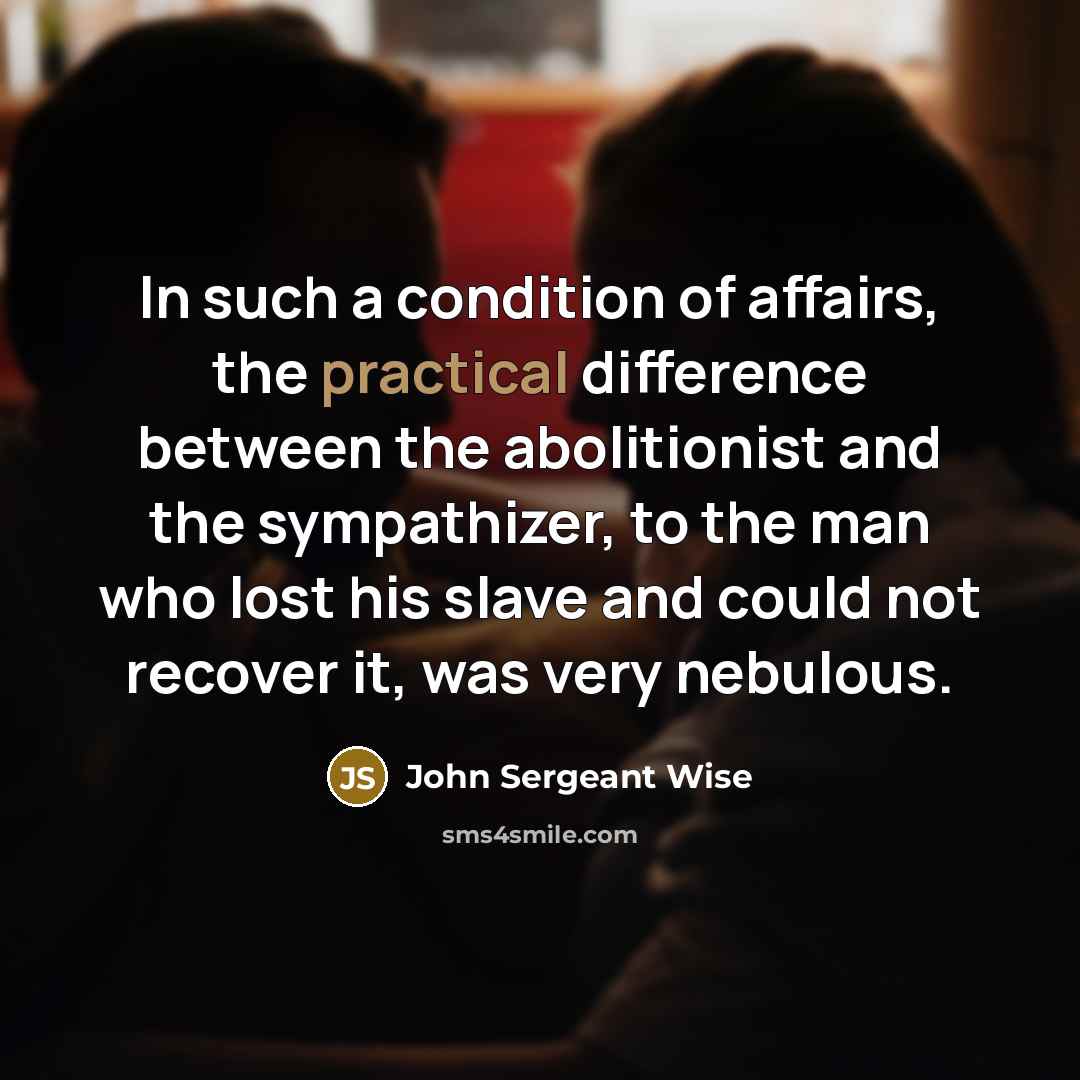 “In such a condition of affairs, the practical difference between…” quote by John Sergeant Wise