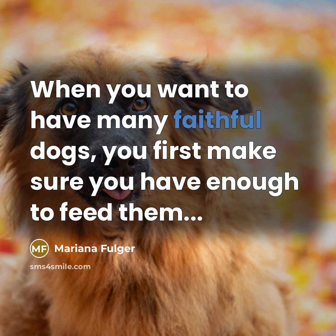 “When you want to have many faithful dogs, you first…” quote by Mariana Fulger