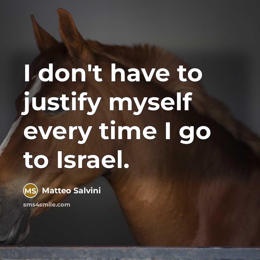“I don't have to justify myself every time I go…” quote by Matteo Salvini