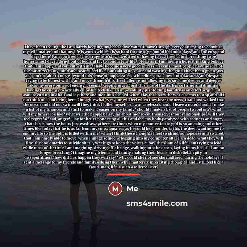 “I have been feeling like I am barely keeping my…” quote by Me