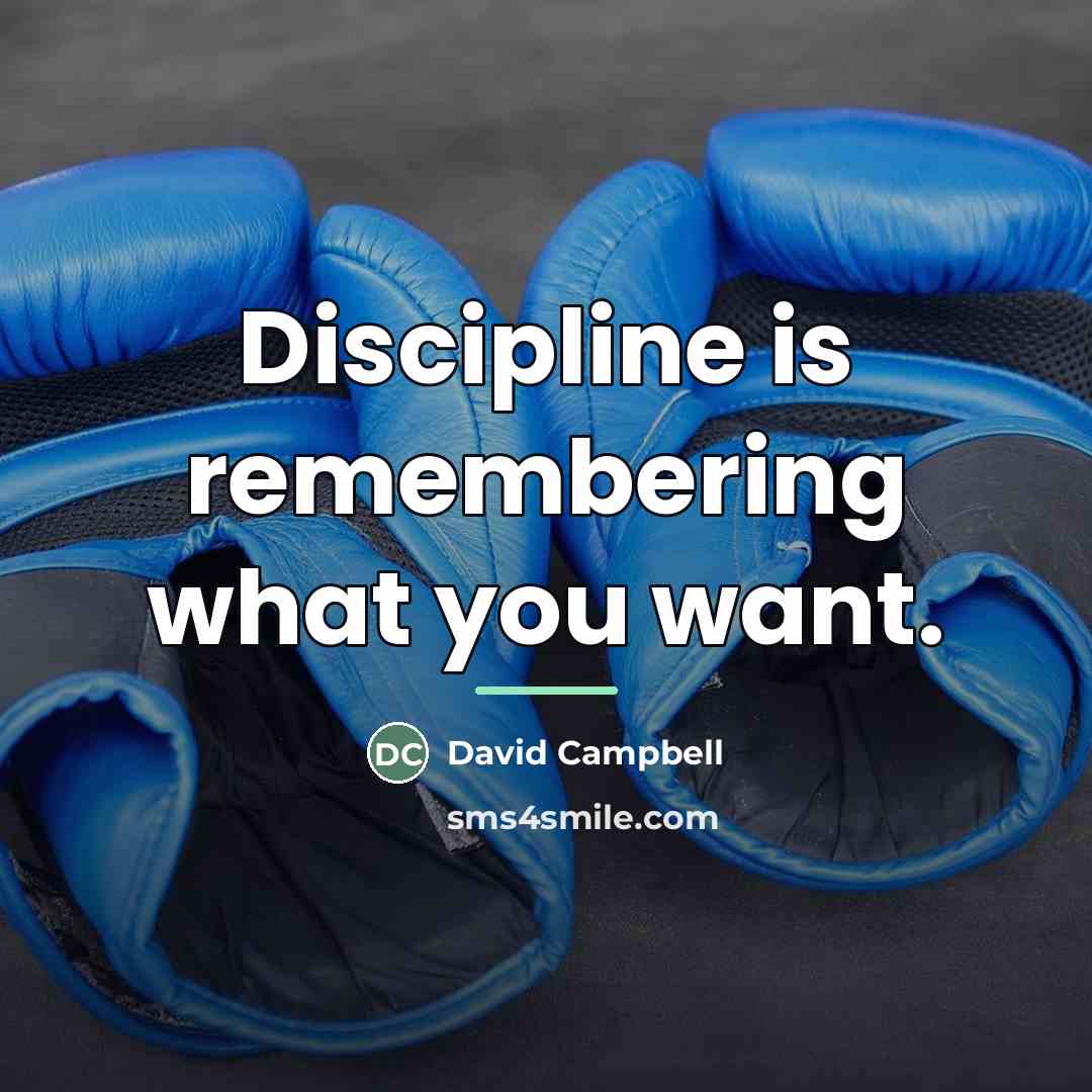 “Discipline is remembering what you want.…” quote by David Campbell