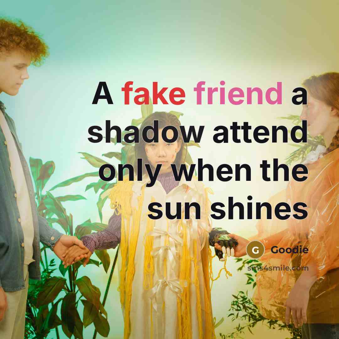 “A fake friend a shadow attend only when the sun…” quote by Goodie