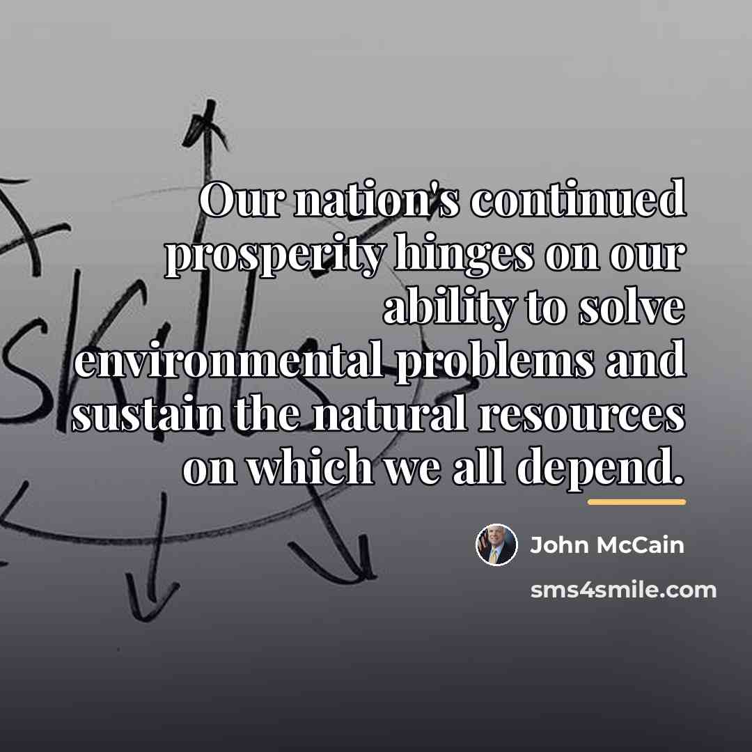 “Our nation's continued prosperity hinges on our ability to solve…” quote by John McCain