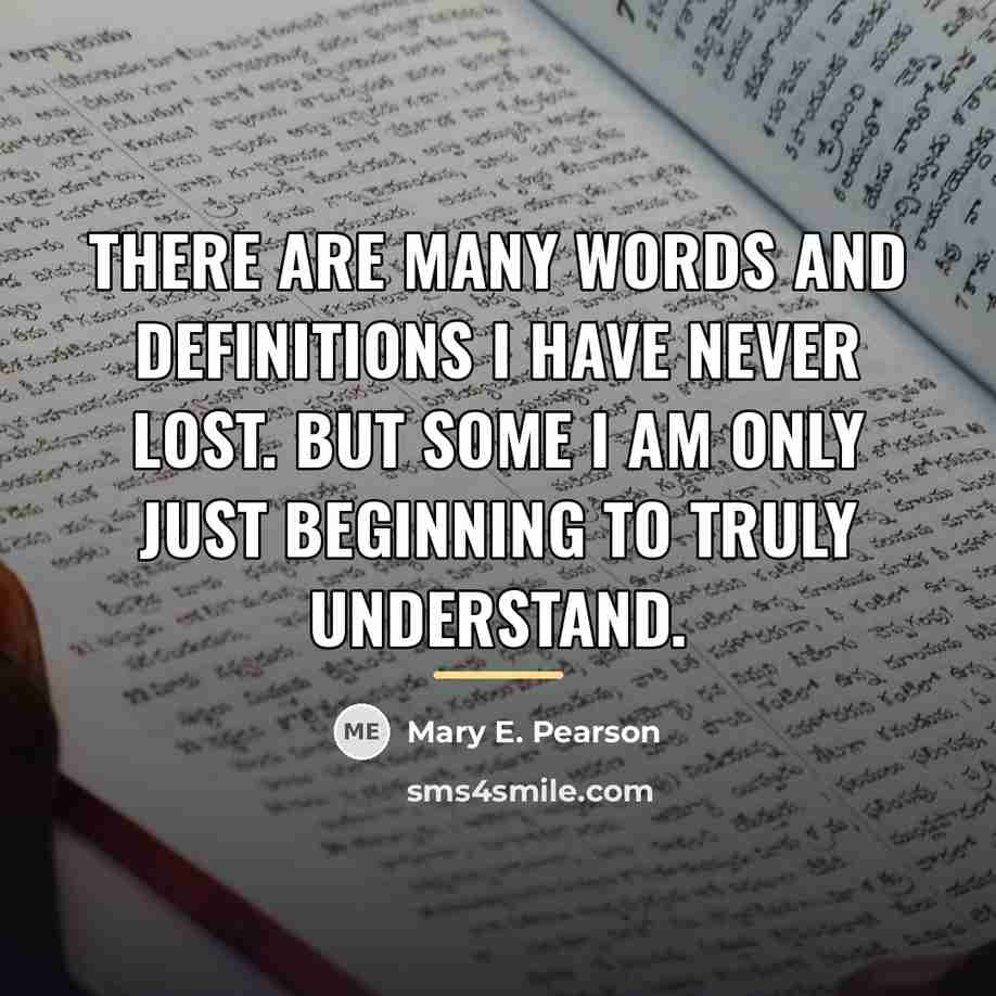 “There are many words and definitions I have never lost.…” quote by Mary E. Pearson