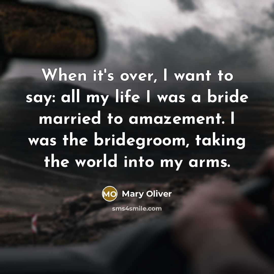 “When it's over, I want to say: all my life…” quote by Mary Oliver
