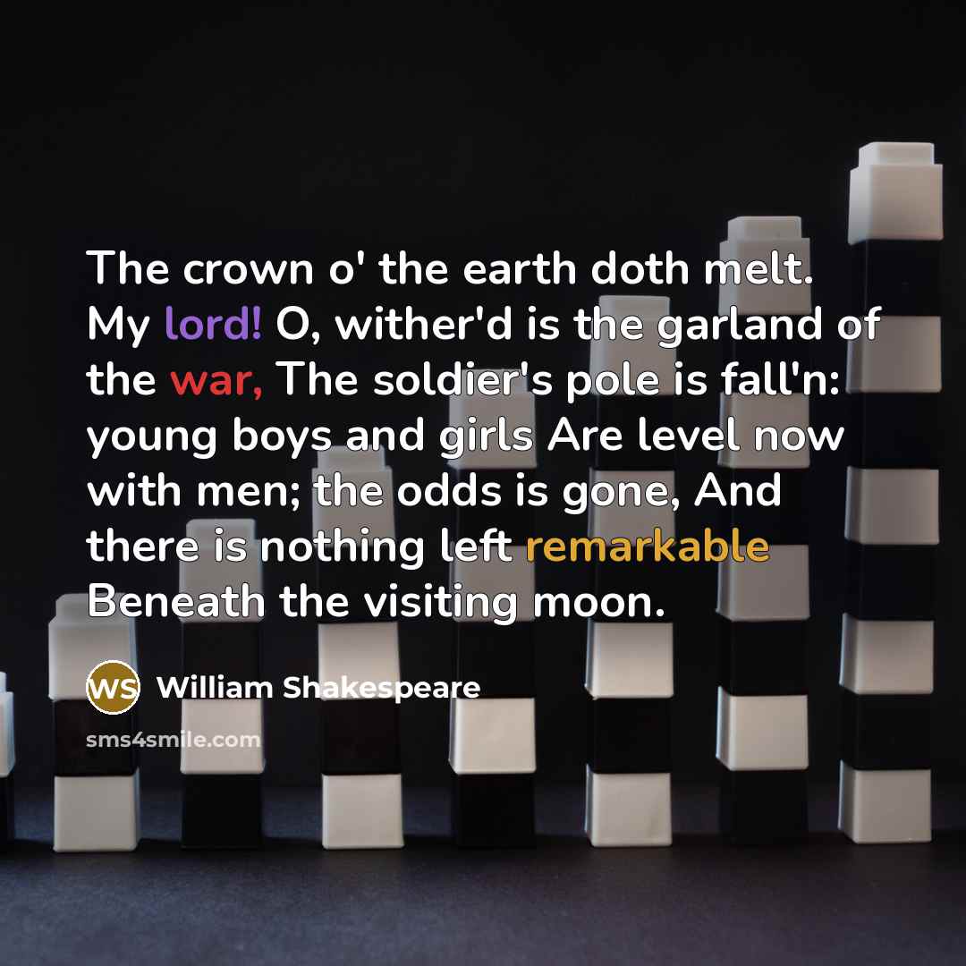 “The crown o' the earth doth melt. My lord! O,…” quote by William Shakespeare