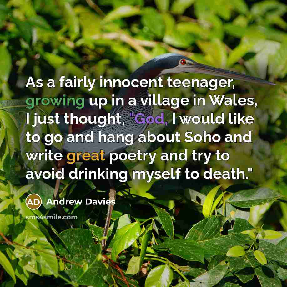 “As a fairly innocent teenager, growing up in a village…” quote by Andrew Davies