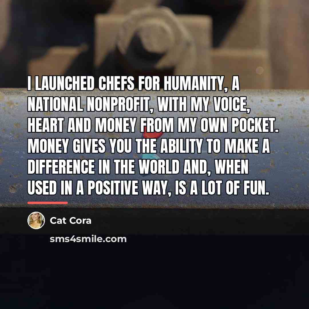 “I launched Chefs for Humanity, a national nonprofit, with my…” quote by Cat Cora