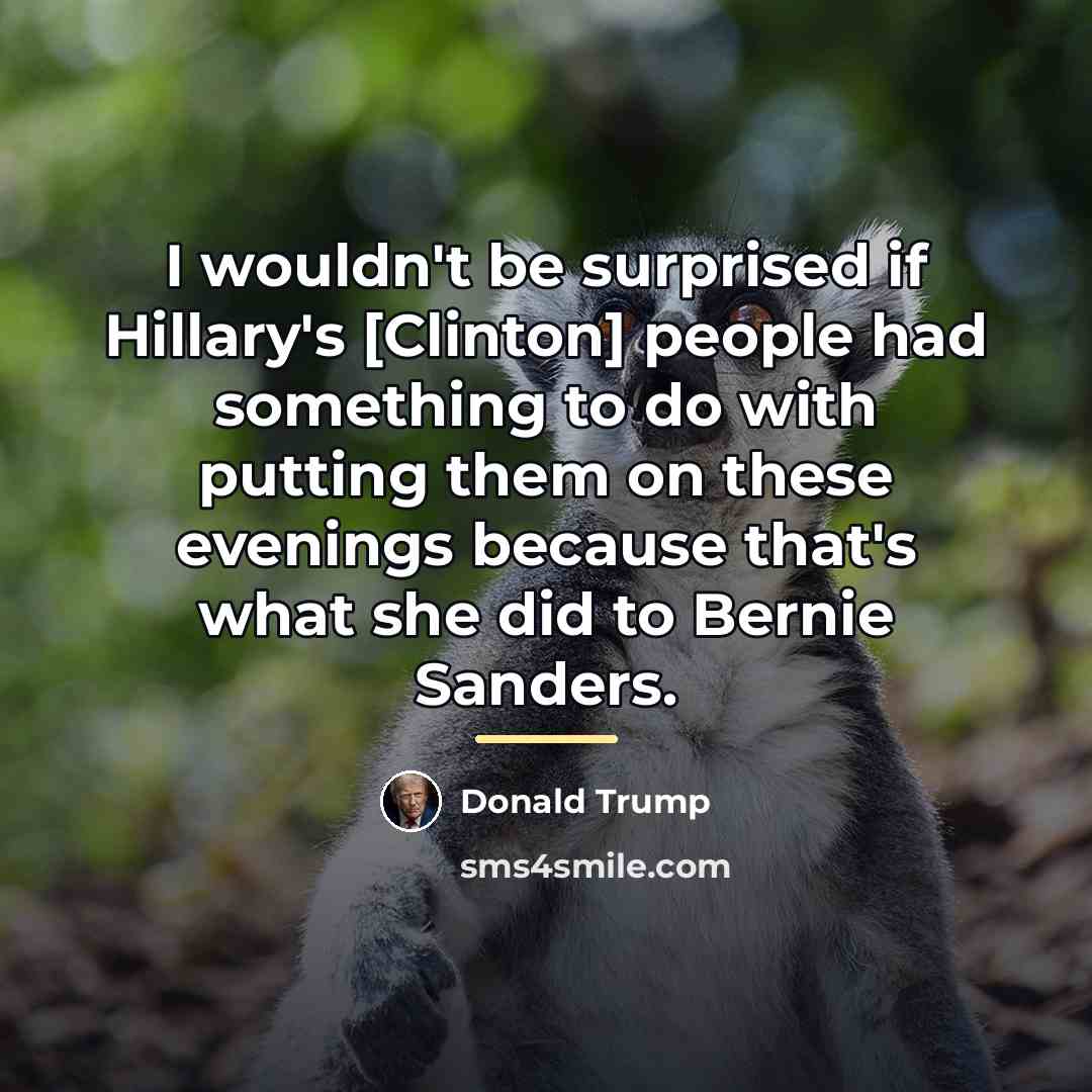 “I wouldn't be surprised if Hillary's [Clinton] people had something…” quote by Donald Trump