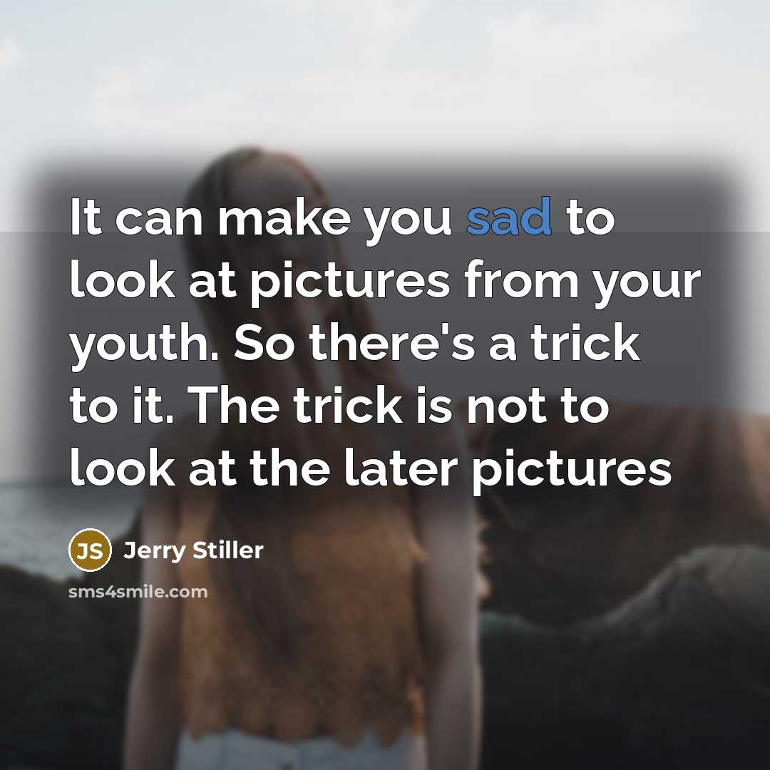 “It can make you sad to look at pictures from…” quote by Jerry Stiller