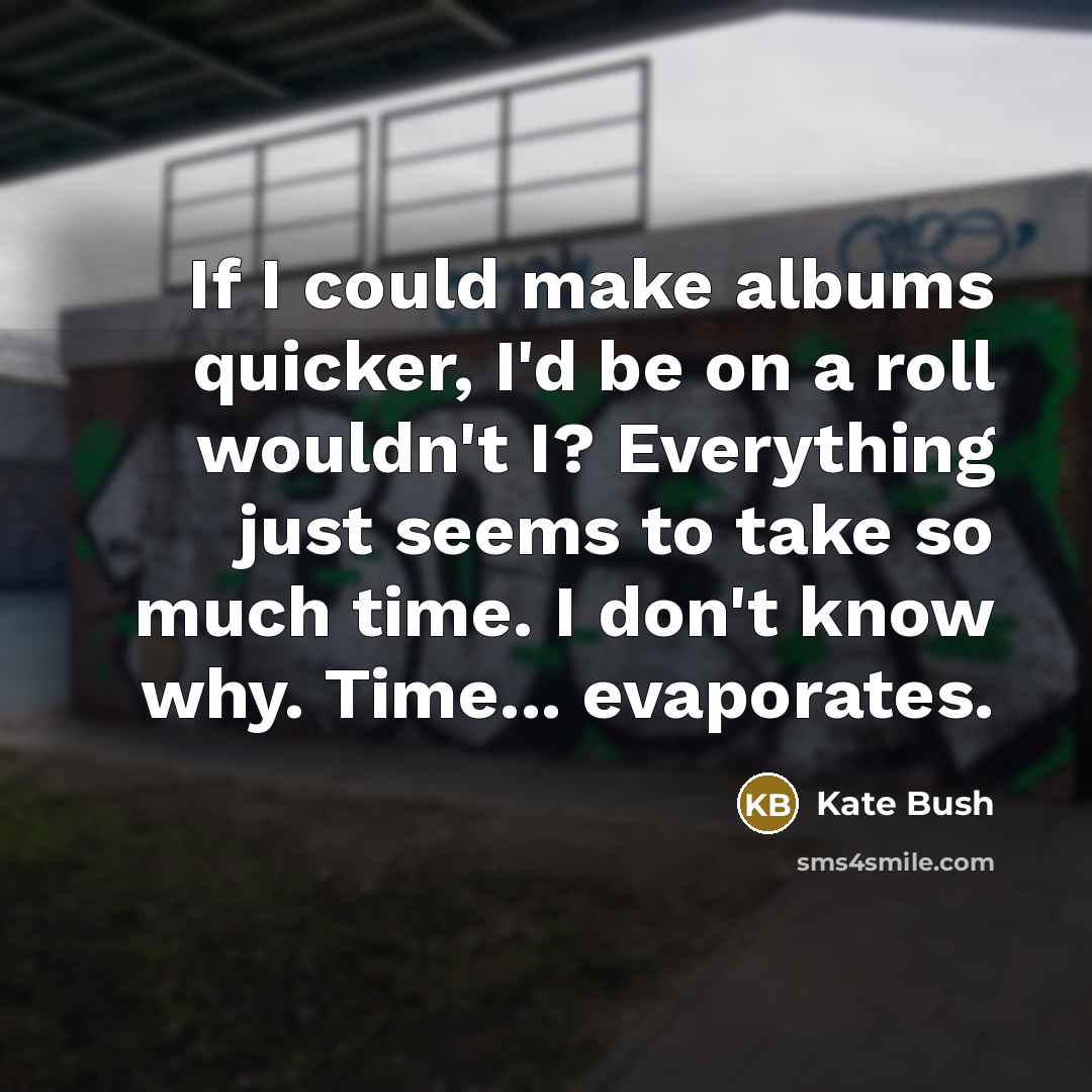 “If I could make albums quicker, I'd be on a…” quote by Kate Bush