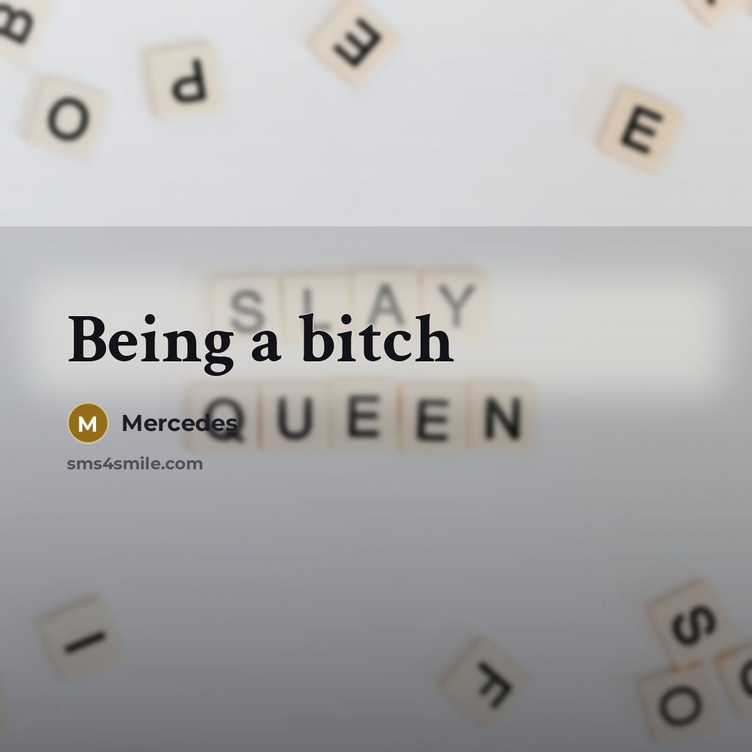 “Being a bitch…” quote by Mercedes