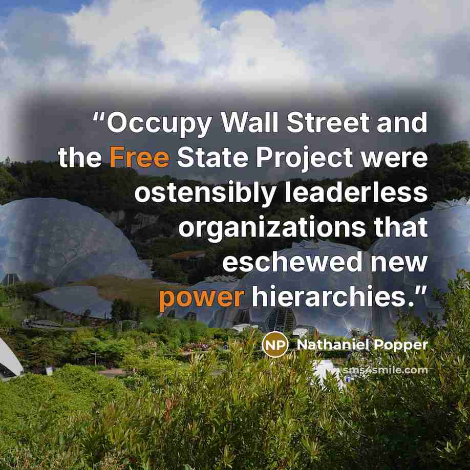 “Occupy Wall Street and the Free State Project were ostensibly leaderless organizations that eschewed new power hierarchies.” quote by Nathaniel Popper