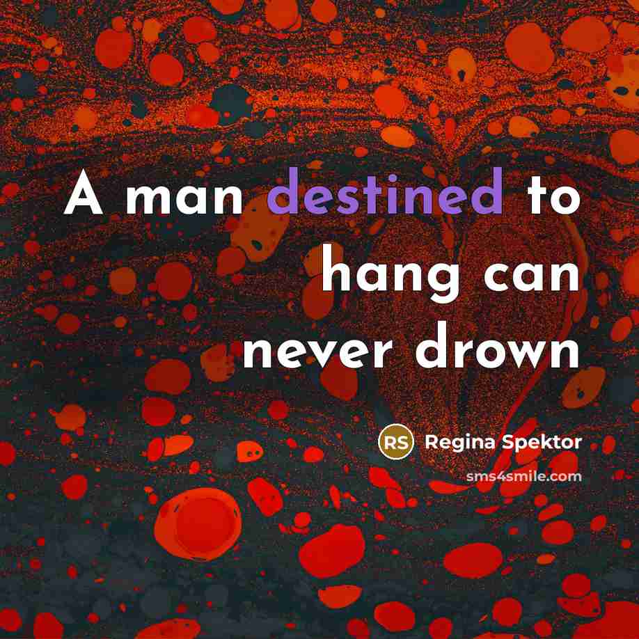 “A man destined to hang can never drown…” quote by Regina Spektor