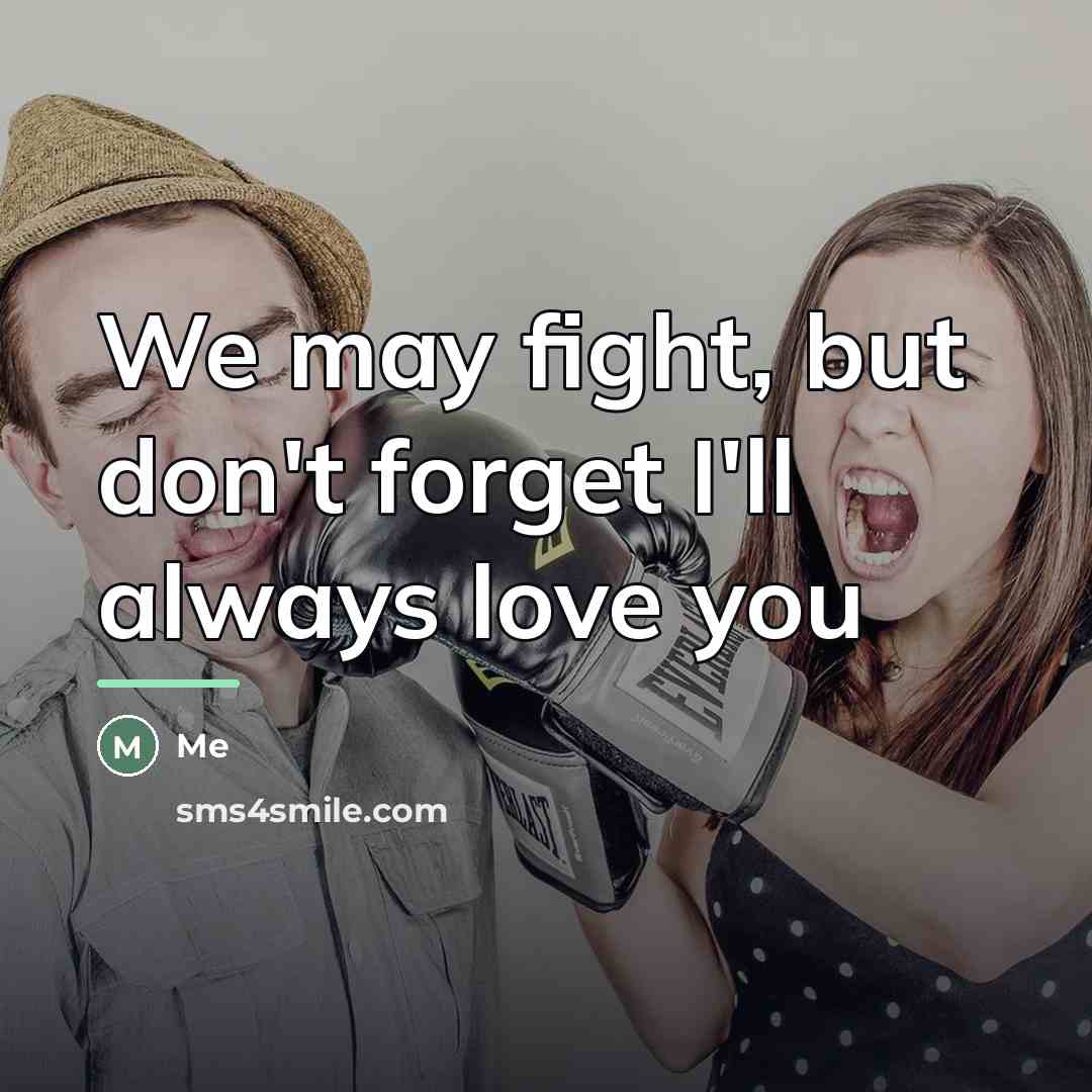“We may fight, but don't forget I'll always love you…” quote by Me