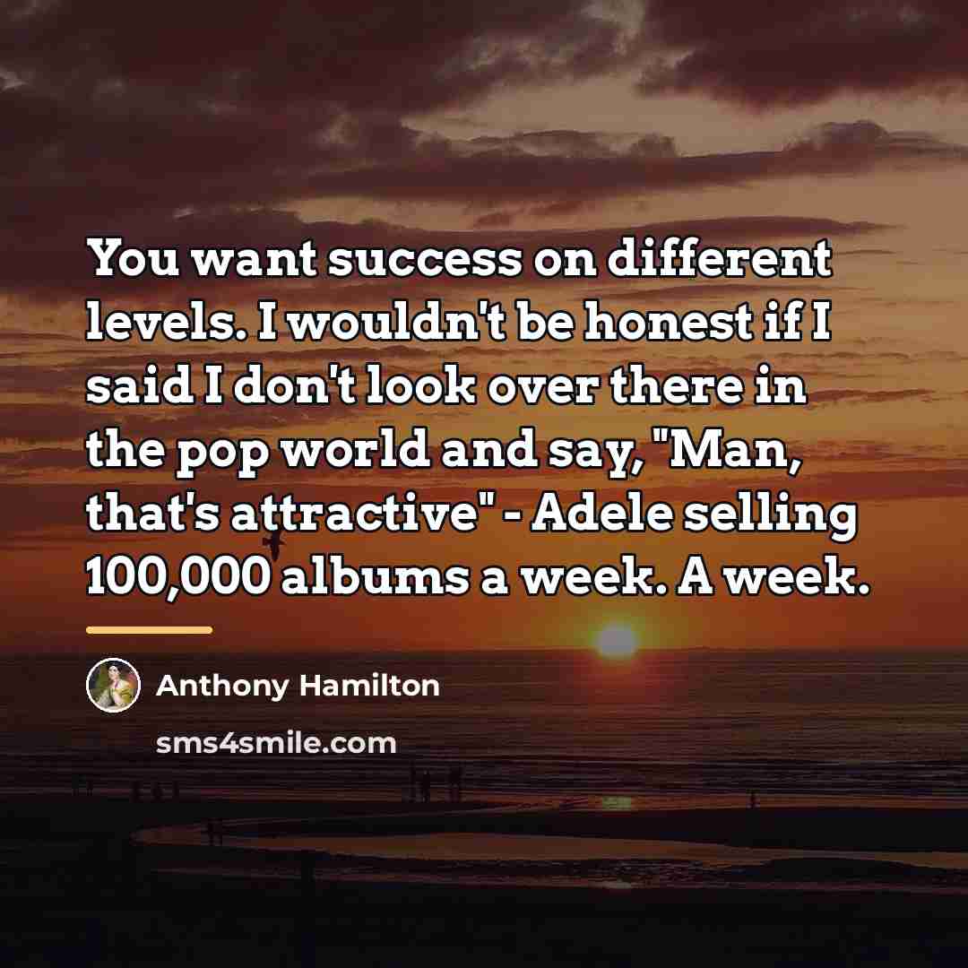 “You want success on different levels. I wouldn't be honest…” quote by Anthony Hamilton