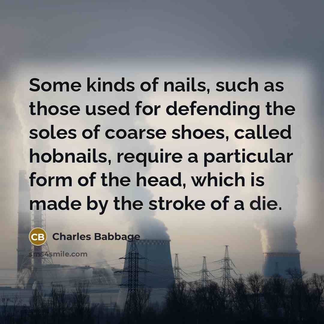 “Some kinds of nails, such as those used for defending…” quote by Charles Babbage
