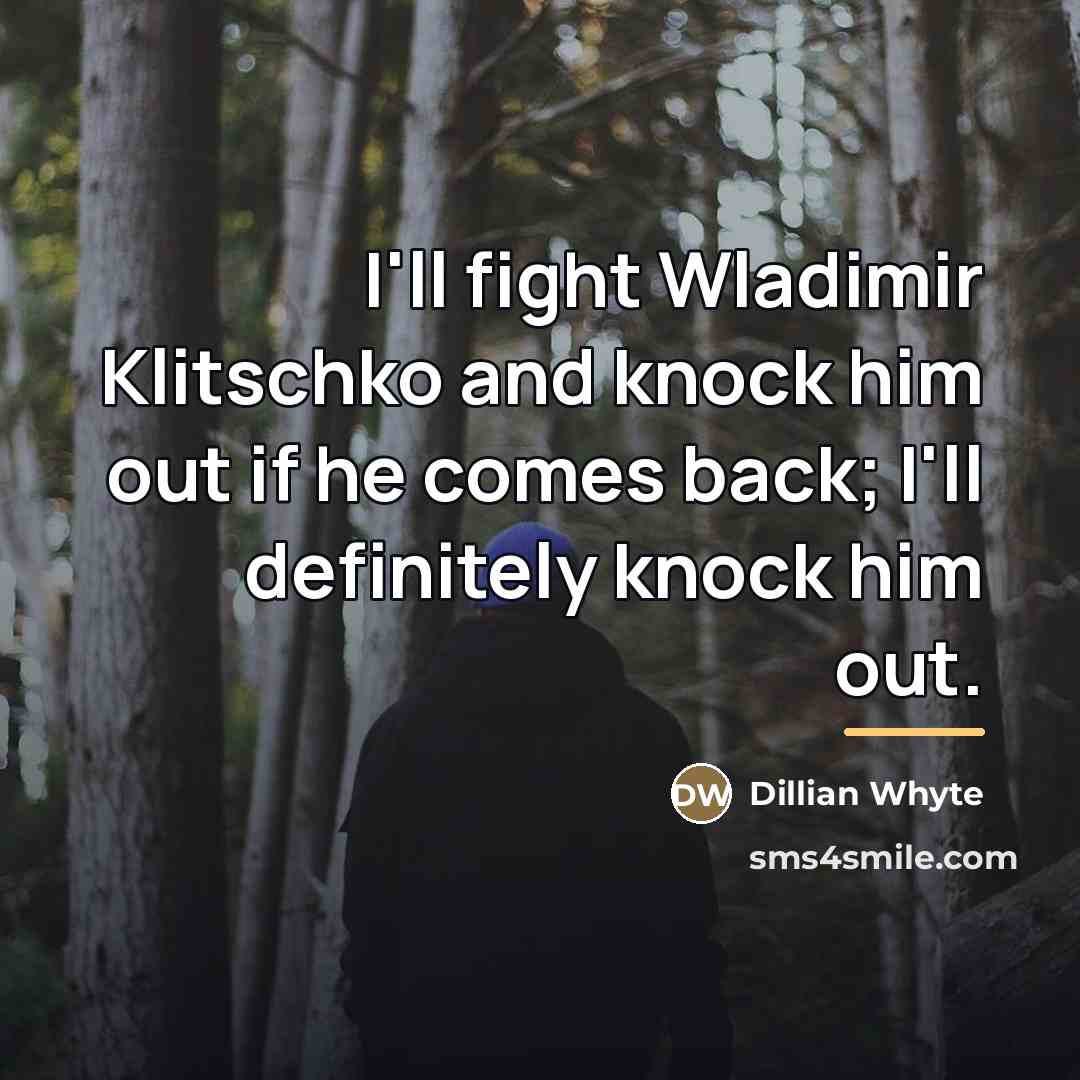 “I'll fight Wladimir Klitschko and knock him out if he…” quote by Dillian Whyte