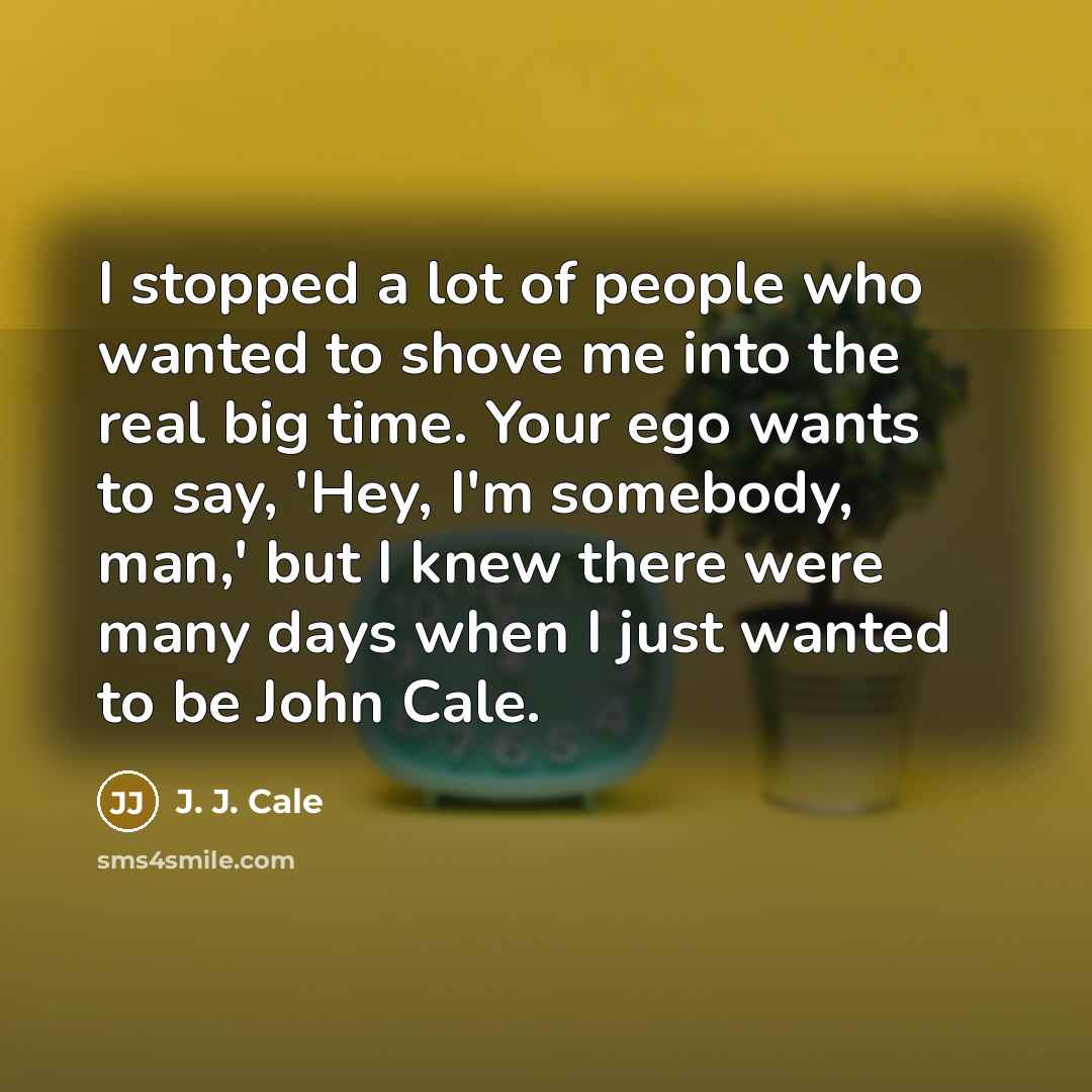 “I stopped a lot of people who wanted to shove…” quote by J. J. Cale