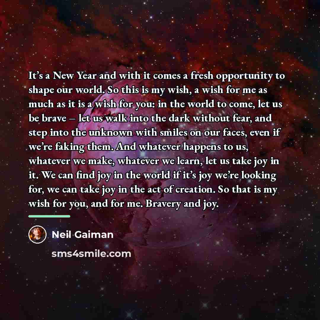 “It’s a New Year and with it comes a fresh…” quote by Neil Gaiman
