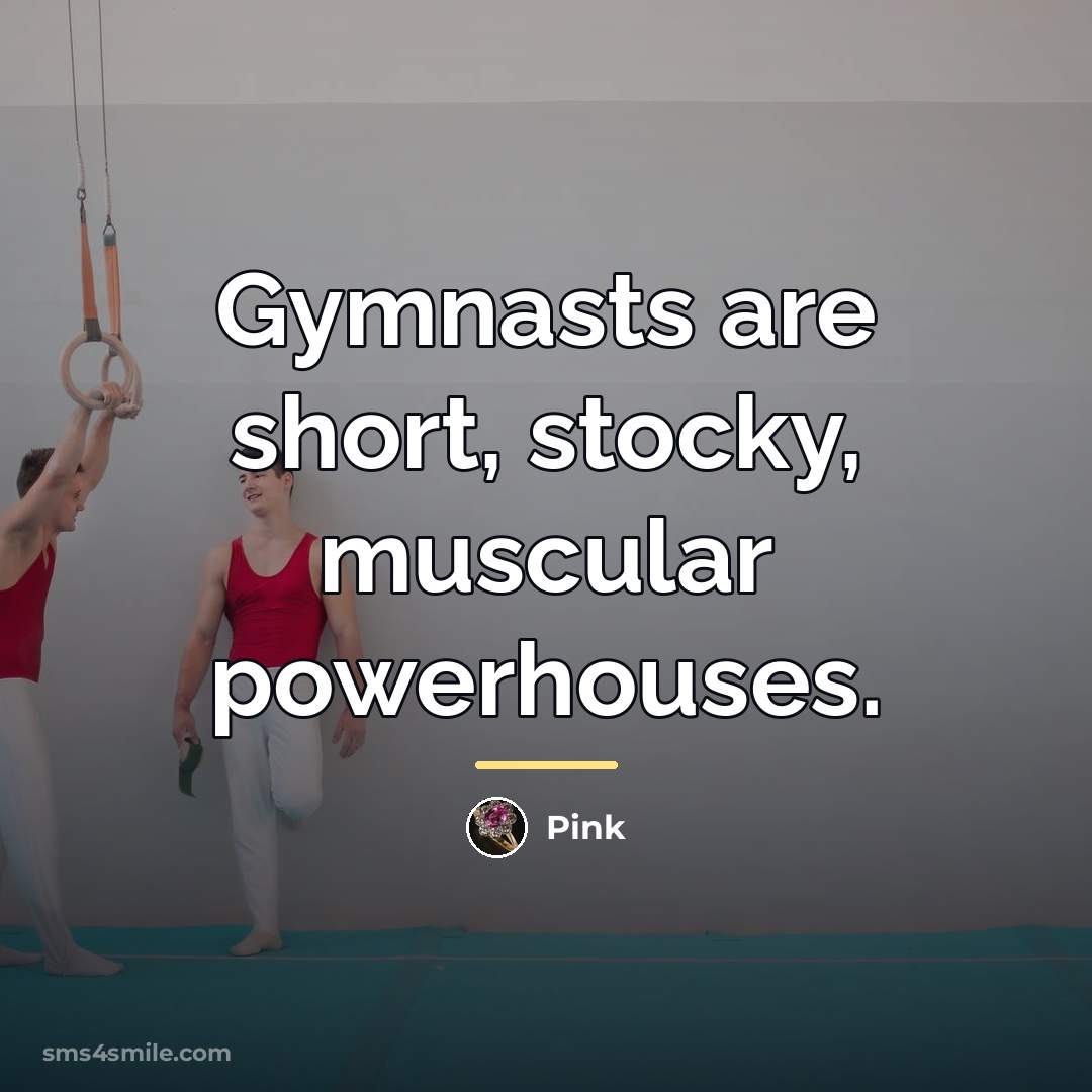 “Gymnasts are short, stocky, muscular powerhouses.…” quote by Pink