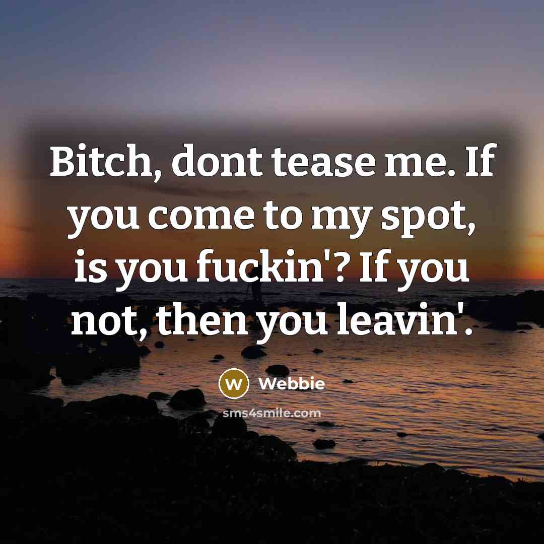 “Bitch, dont tease me. If you come to my spot,…” quote by Webbie