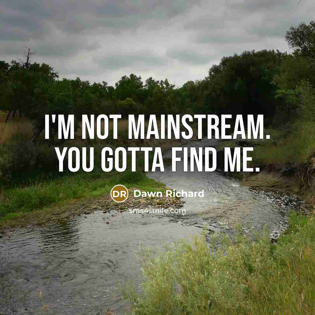“I'm not mainstream. You gotta find me.…” quote by Dawn Richard