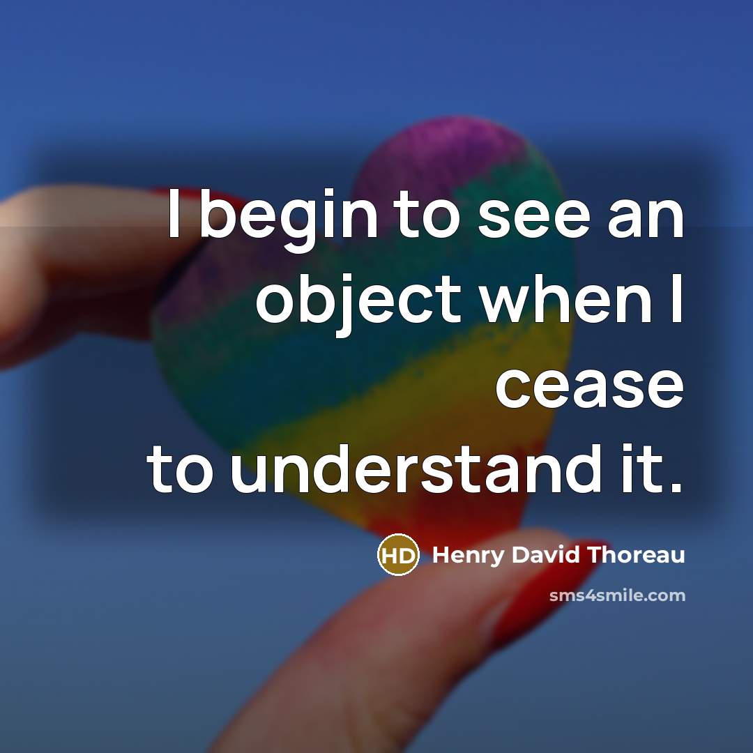 “I begin to see an object when I cease to…” quote by Henry David Thoreau