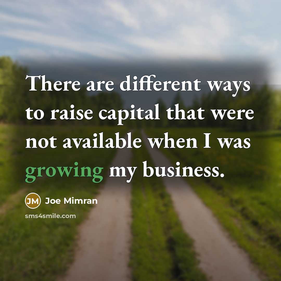 “There are different ways to raise capital that were not…” quote by Joe Mimran