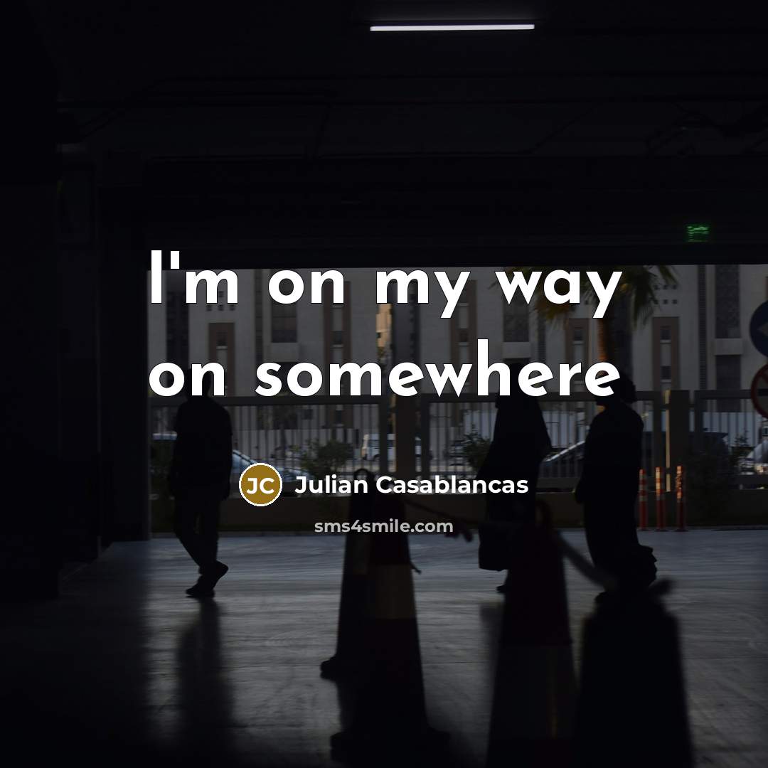 “I'm on my way on somewhere…” quote by Julian Casablancas
