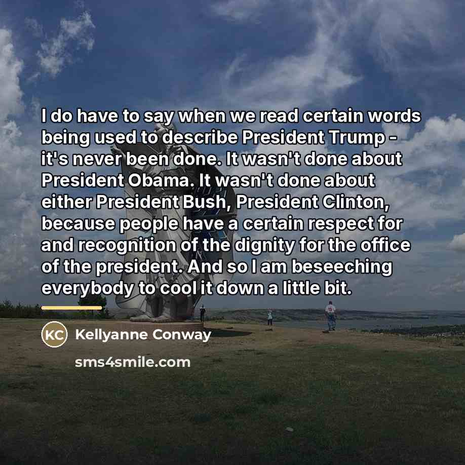 “I do have to say when we read certain words…” quote by Kellyanne Conway