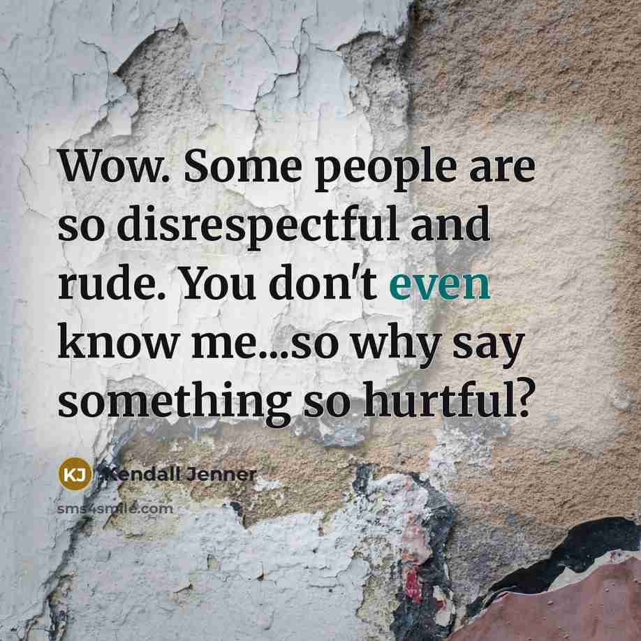 “Wow. Some people are so disrespectful and rude. You don't…” quote by Kendall Jenner