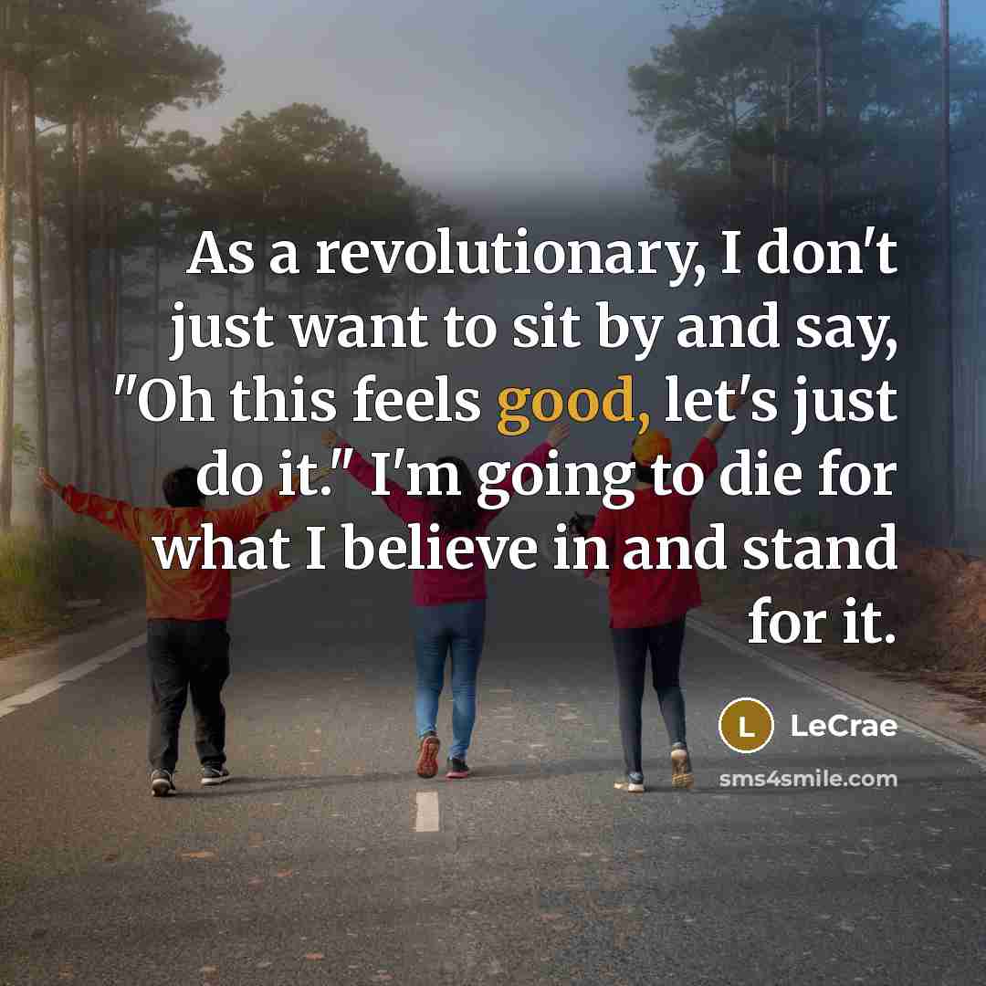 “As a revolutionary, I don't just want to sit by…” quote by LeCrae