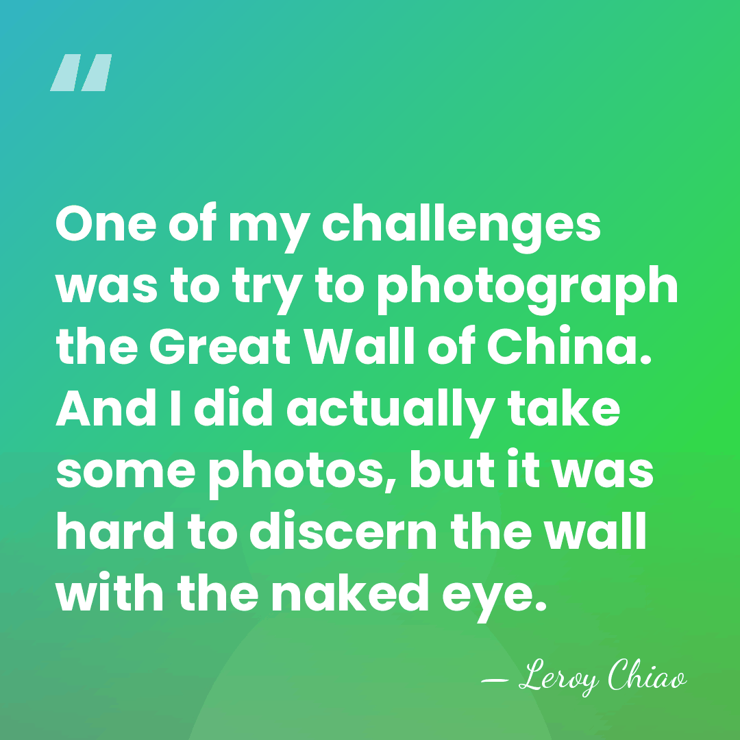 One of my challenges was to try to photograph the Great Wall&hellip; - Leroy Chiao
