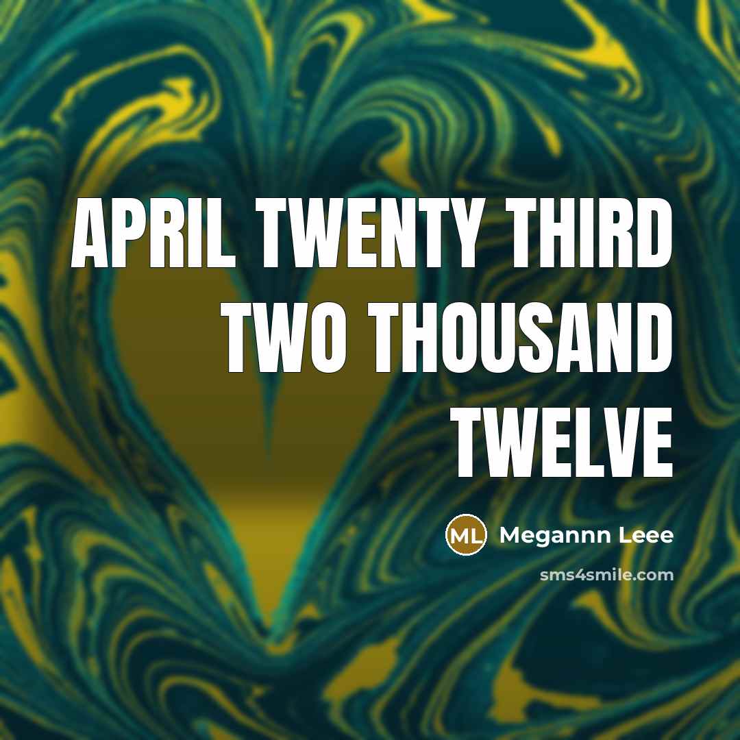 “April Twenty Third Two Thousand Twelve” quote by Megannn Leee