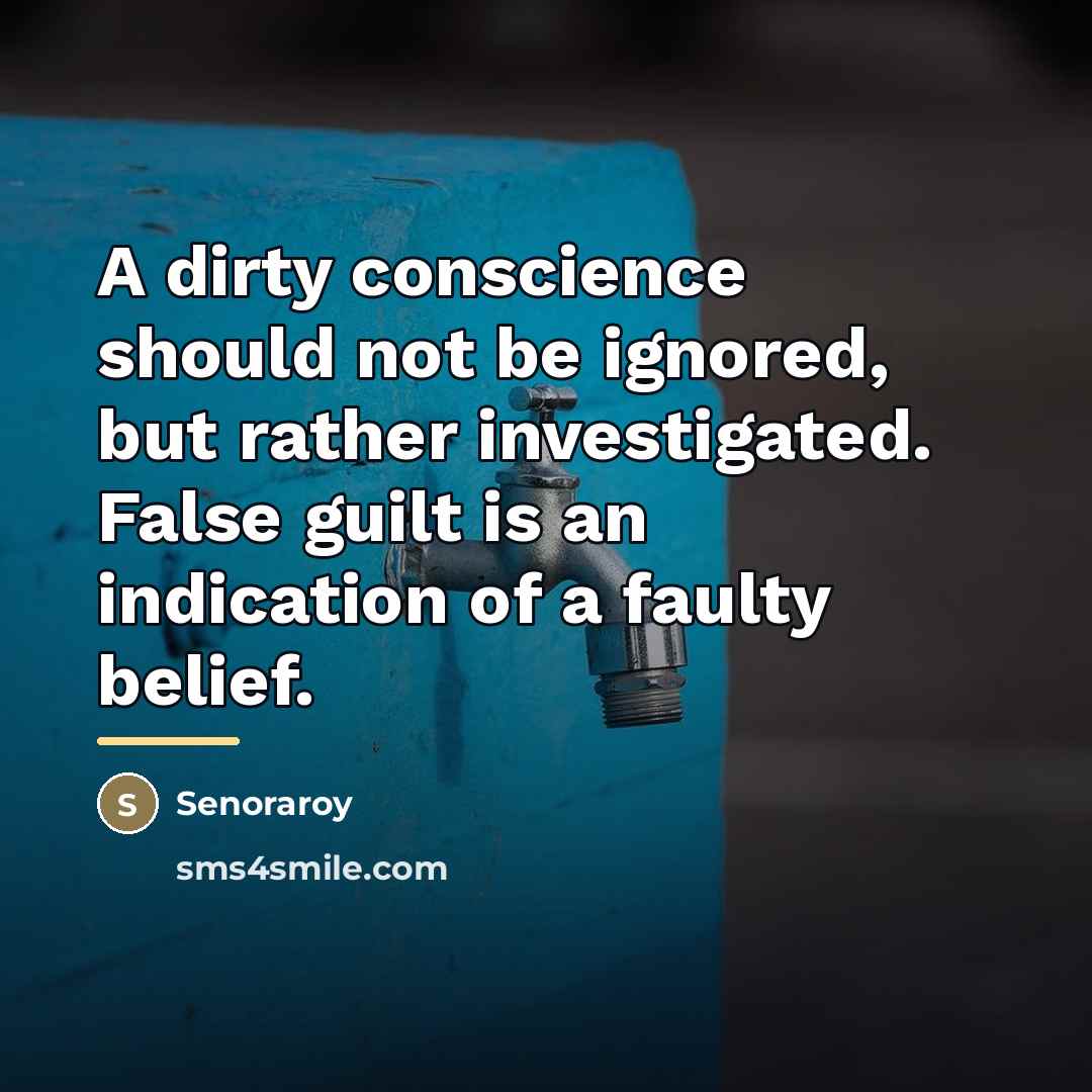 “A dirty conscience should not be ignored, but rather investigated.…” quote by Senoraroy