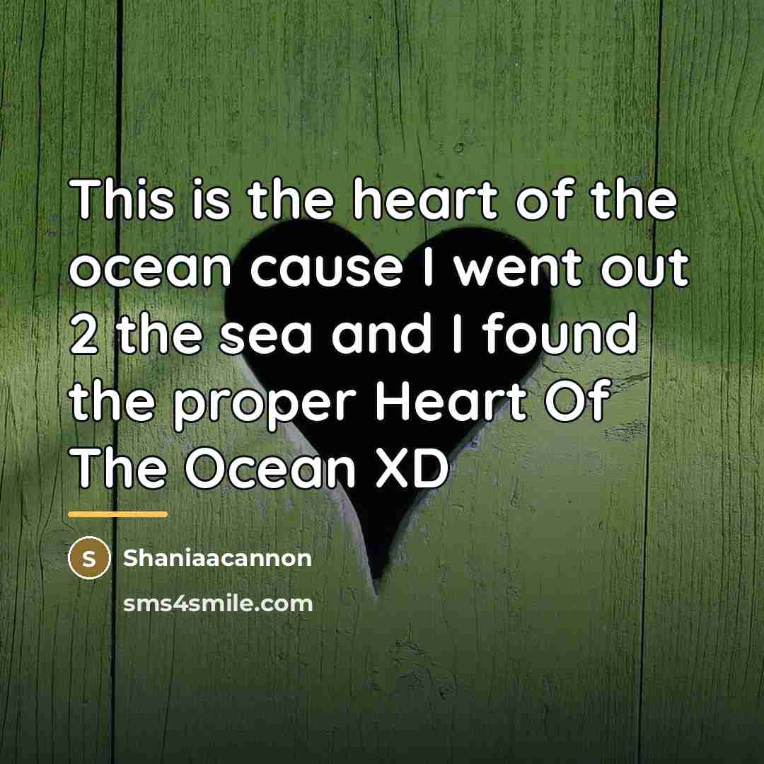 “This is the heart of the ocean cause I went…” quote by Shaniaacannon