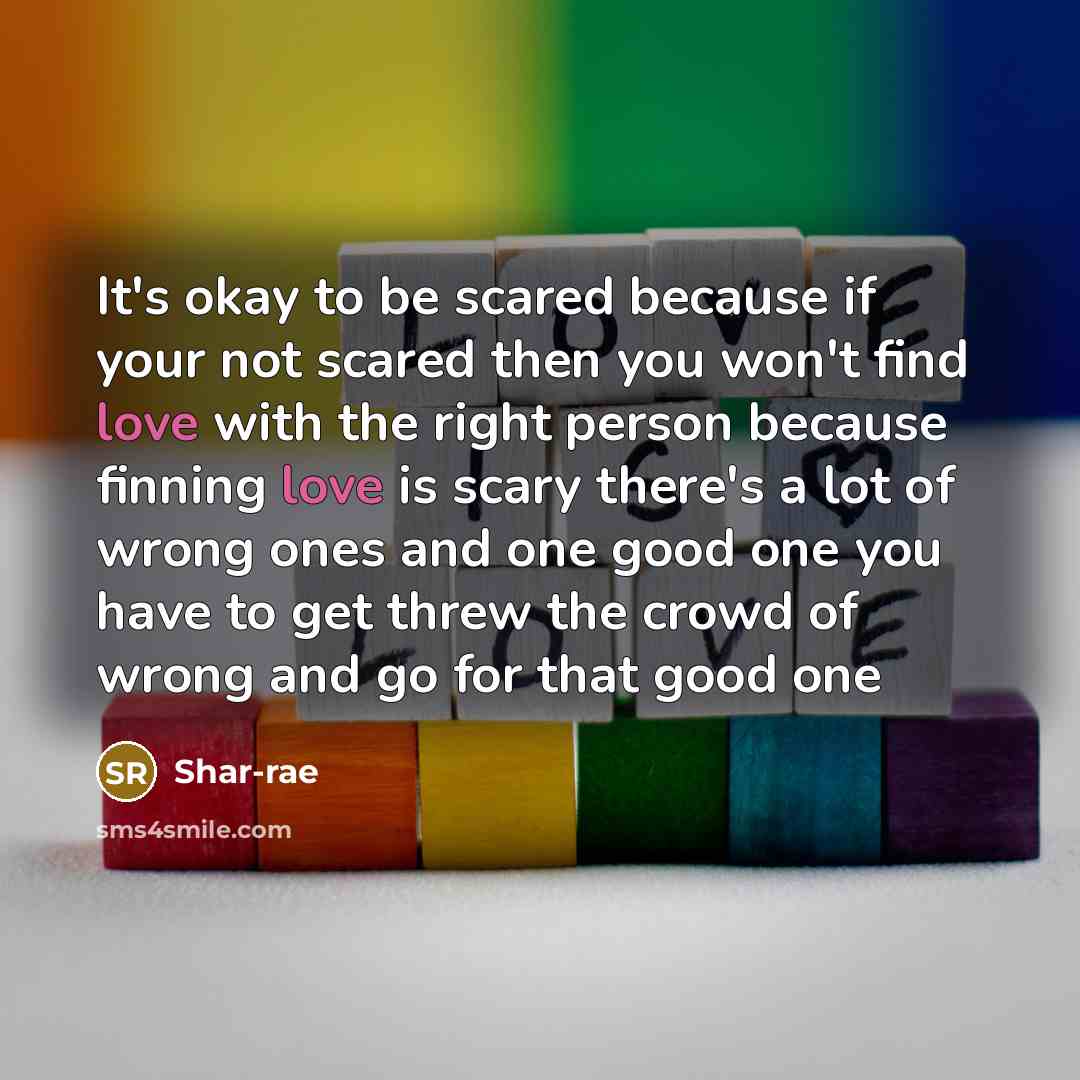 “It's okay to be scared because if your not scared…” quote by Shar-rae