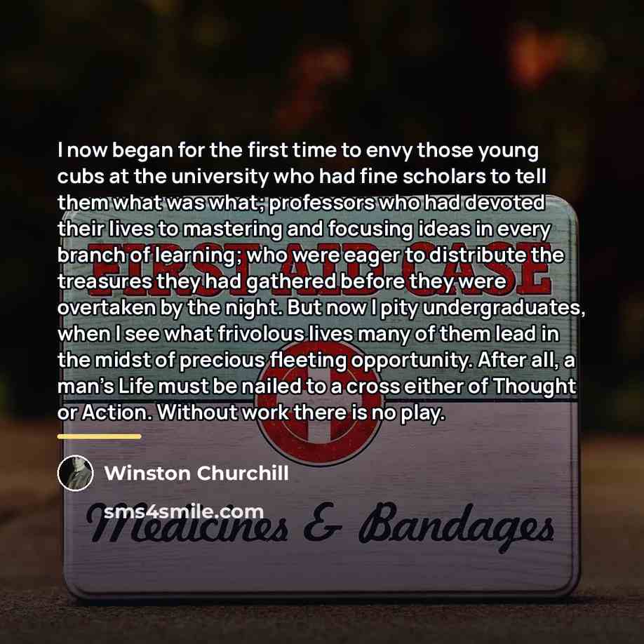 “I now began for the first time to envy those…” quote by Winston Churchill