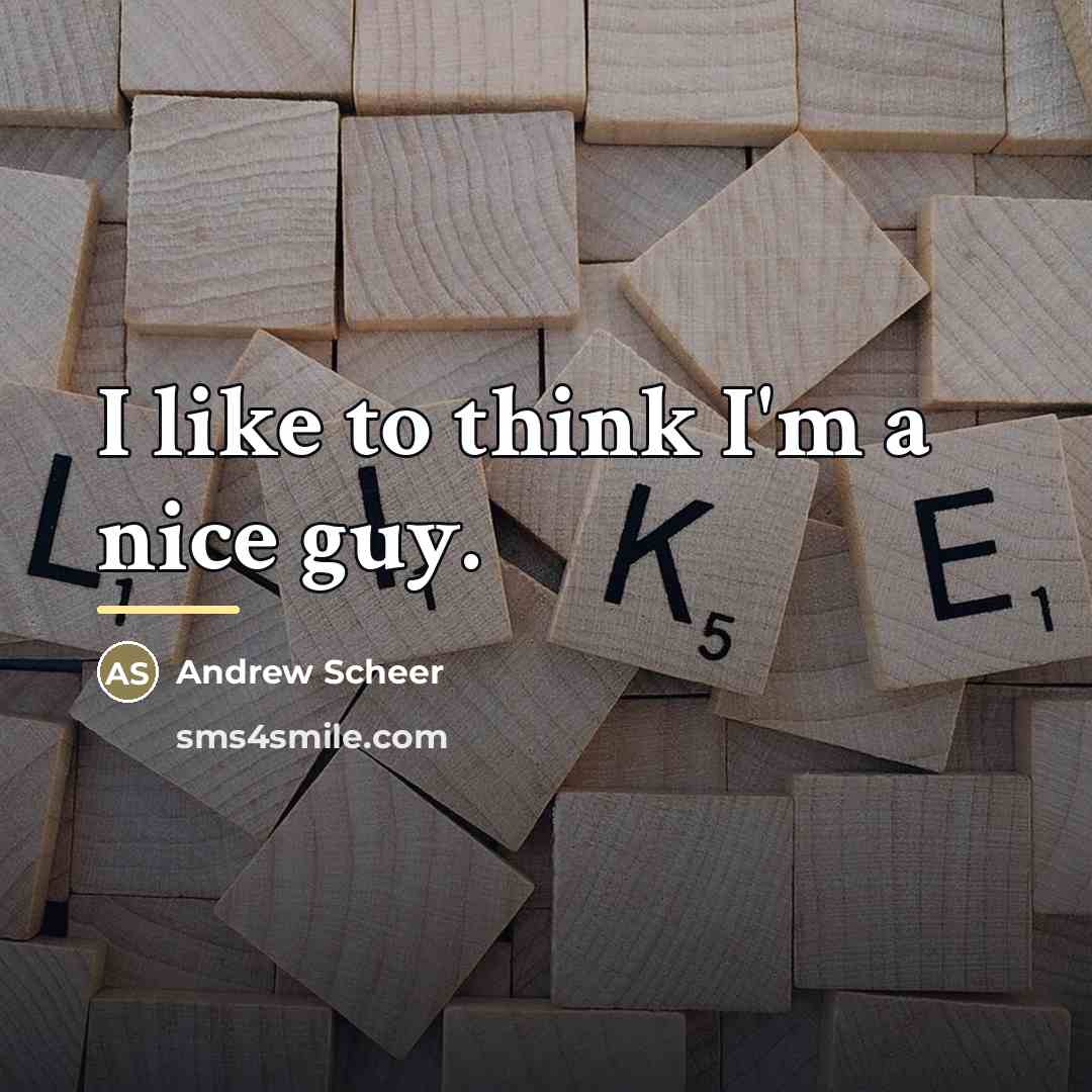 “I like to think I'm a nice guy.…” quote by Andrew Scheer