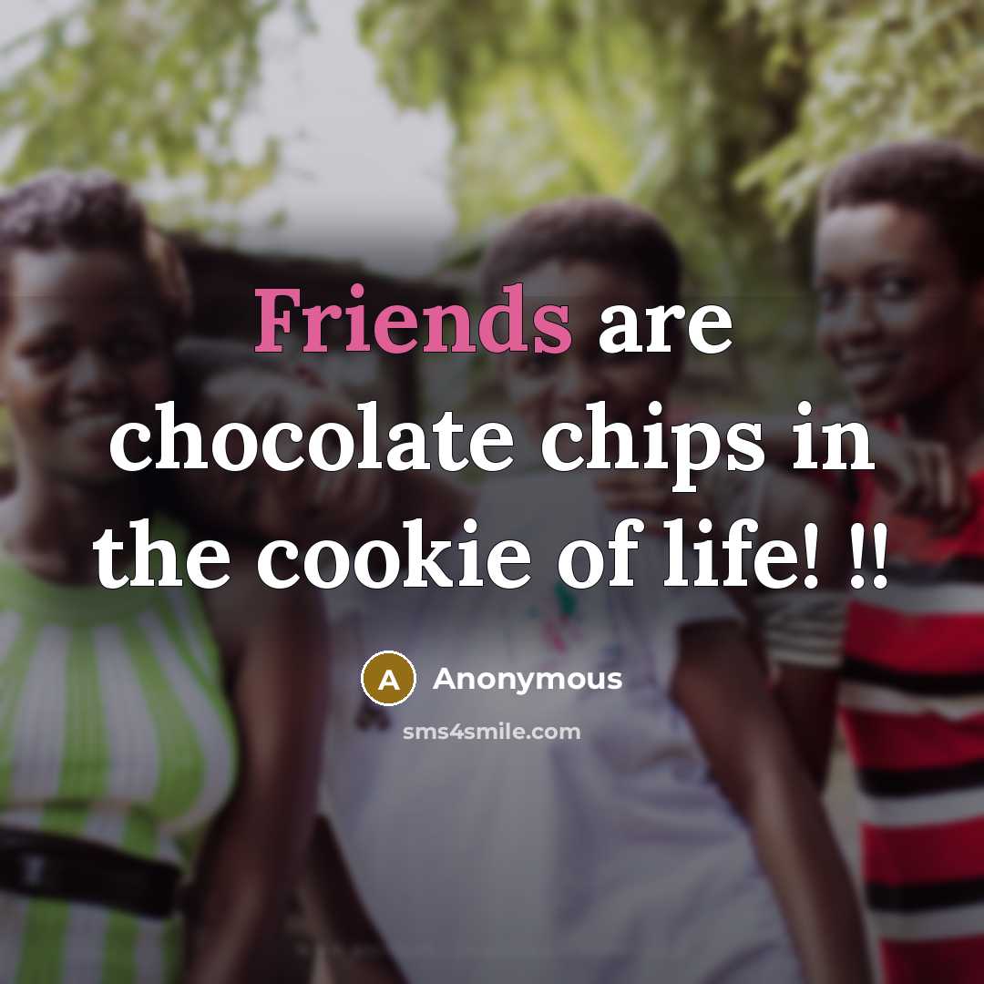 “Friends are chocolate chips in the cookie of life! !!” quote by Anonymous