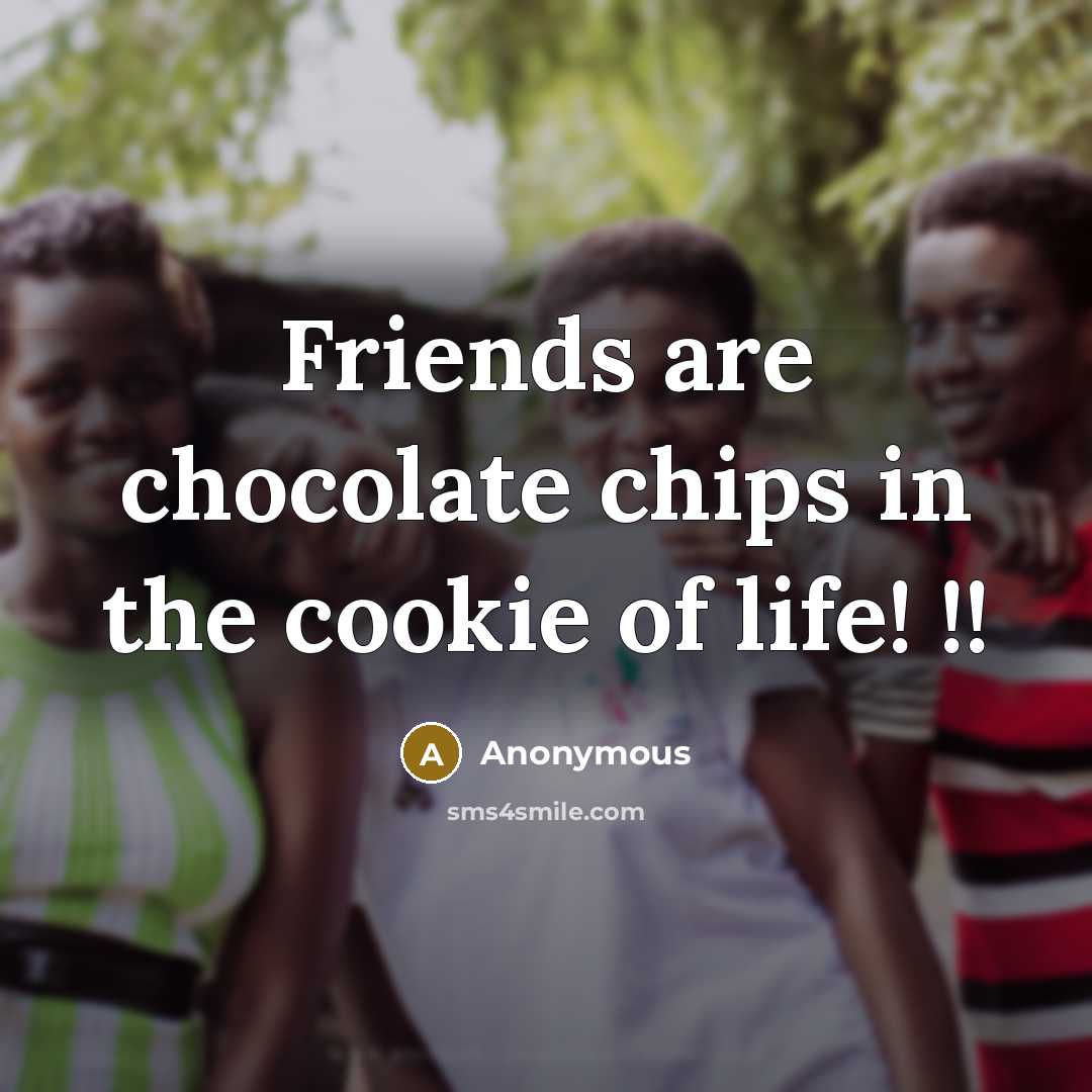 “Friends are chocolate chips in the cookie of life! !!…” quote by Anonymous