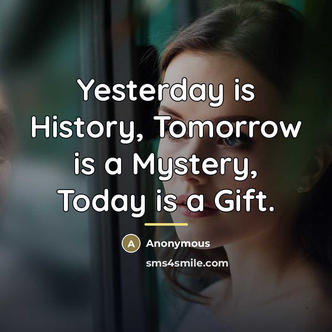 “Yesterday is History, Tomorrow is a Mystery, Today is a…” quote by Anonymous