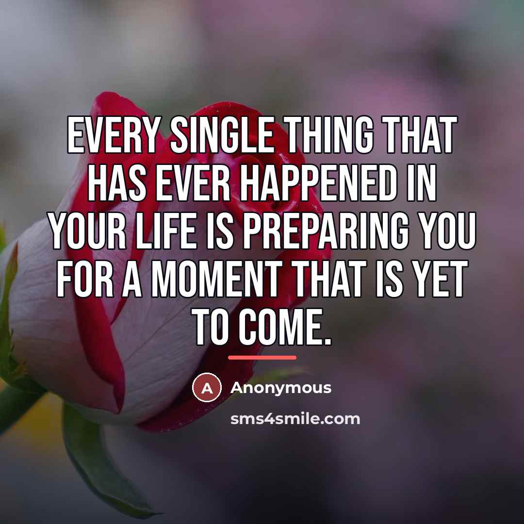 “Every single thing that has ever happened in your life…” quote by Anonymous