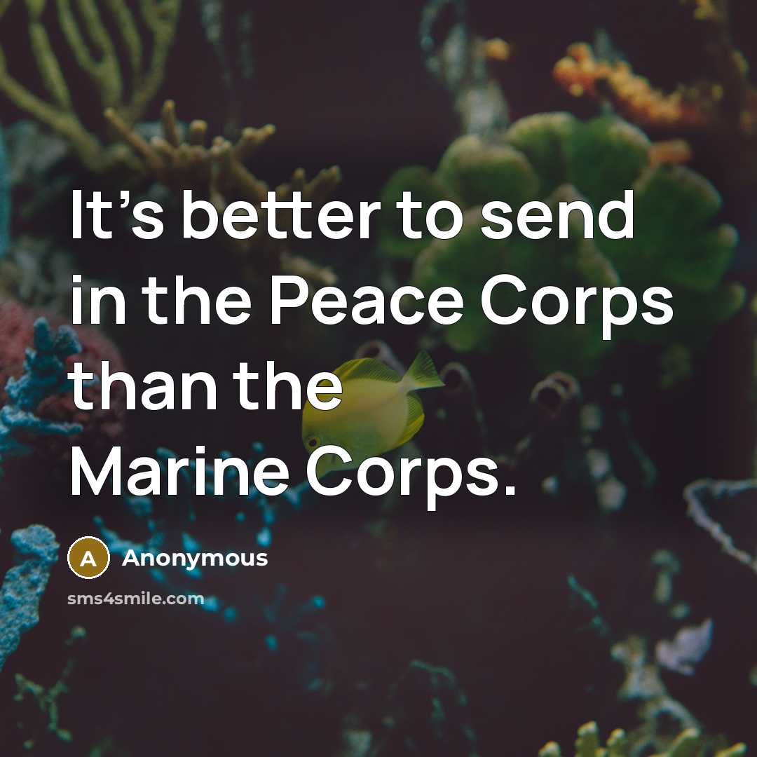 “It's better to send in the Peace Corps than the…” quote by Anonymous