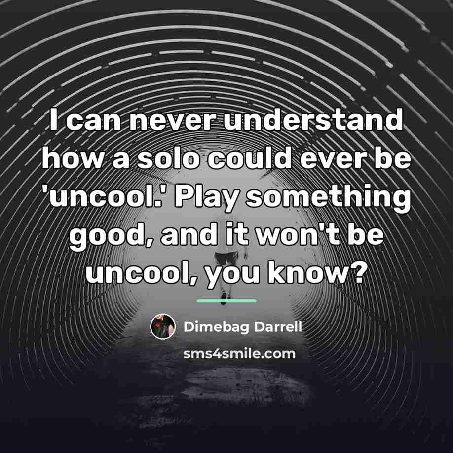 “I can never understand how a solo could ever be…” quote by Dimebag Darrell