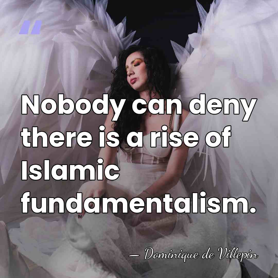Nobody can deny there is a rise of Islamic fundamentalism. - Dominique de Villepin