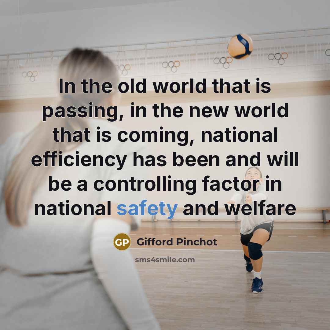 “In the old world that is passing, in the new…” quote by Gifford Pinchot
