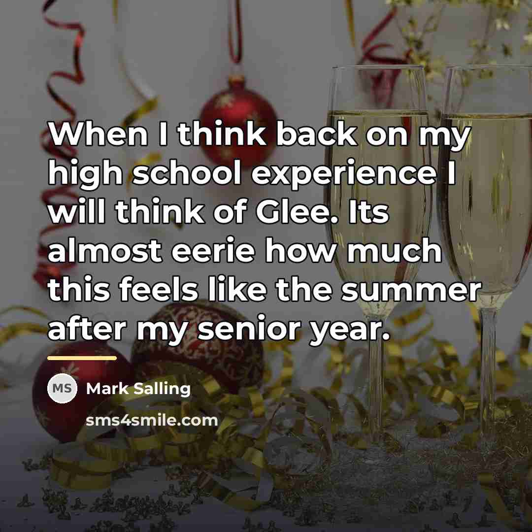 “When I think back on my high school experience I…” quote by Mark Salling