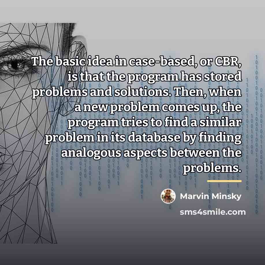 “The basic idea in case-based, or CBR, is that the…” quote by Marvin Minsky